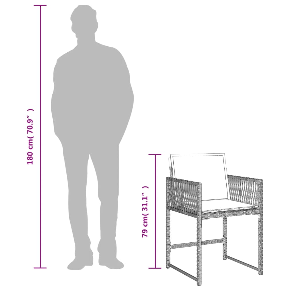 9-delige Tuinset met kussens poly rattan lichtgrijs is nu te koop bij PeponiXL, paradijselijk wonen!