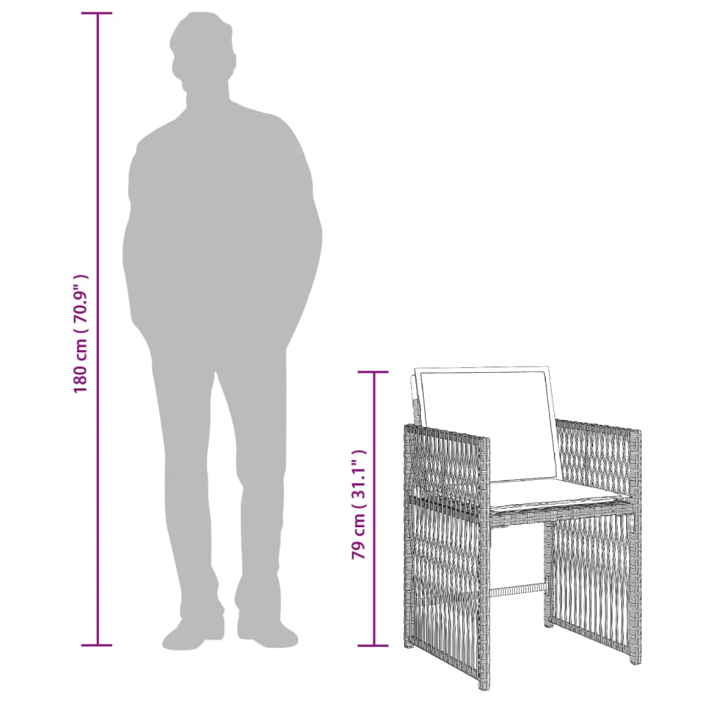 9-delige Tuinset met kussens poly rattan lichtgrijs is nu te koop bij PeponiXL, paradijselijk wonen!