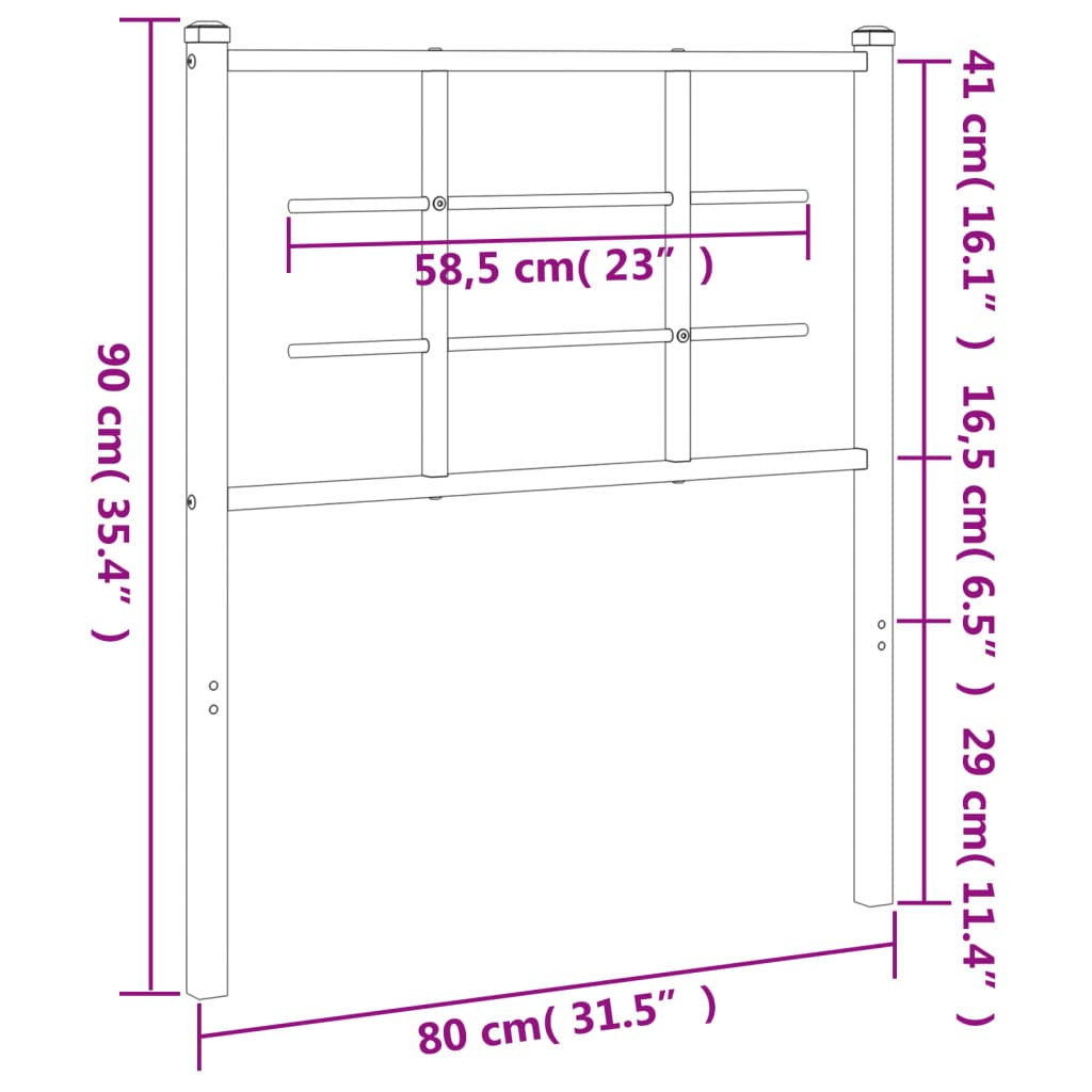 Vervangend hoofdbord 75 cm metaal wit is nu te koop bij PeponiXL, paradijselijk wonen!