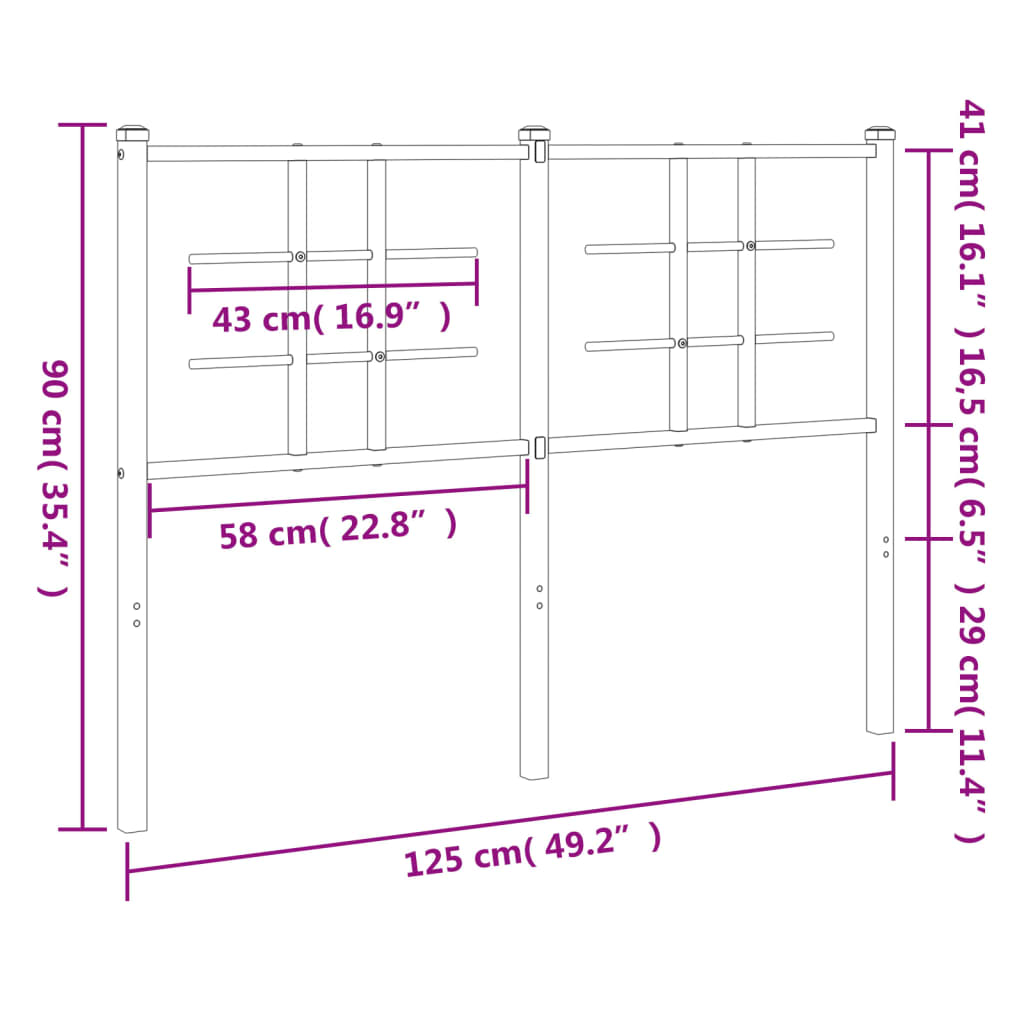 Vervangend hoofdbord 120 cm metaal wit is nu te koop bij PeponiXL, paradijselijk wonen!