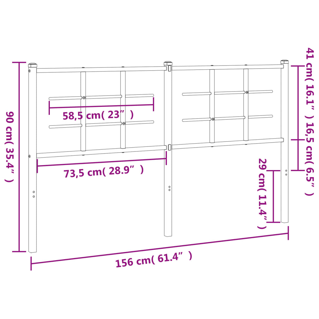 Vervangend hoofdbord 150 cm metaal wit is nu te koop bij PeponiXL, paradijselijk wonen!