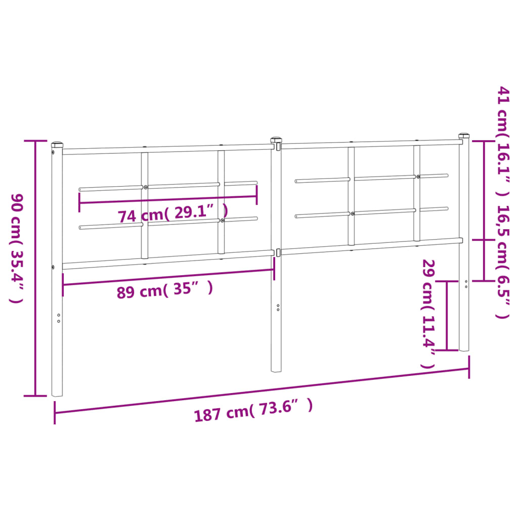 Vervangend hoofdbord 180 cm metaal wit is nu te koop bij PeponiXL, paradijselijk wonen!
