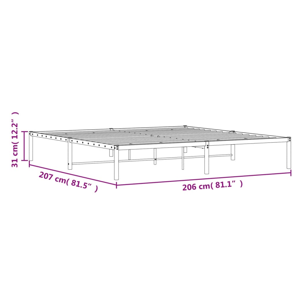Bedframe metaal wit 200x200 cm is nu te koop bij PeponiXL, paradijselijk wonen!