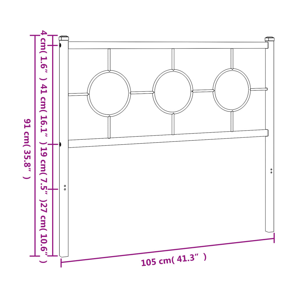 Vervangend hoofdbord 100 cm metaal wit is nu te koop bij PeponiXL, paradijselijk wonen!