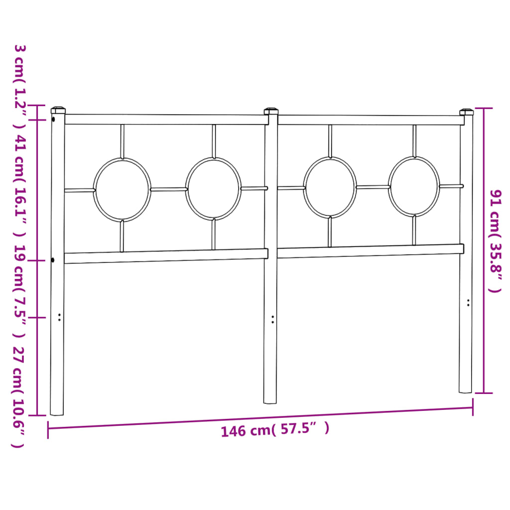 Vervangend hoofdbord 140 cm metaal wit is nu te koop bij PeponiXL, paradijselijk wonen!