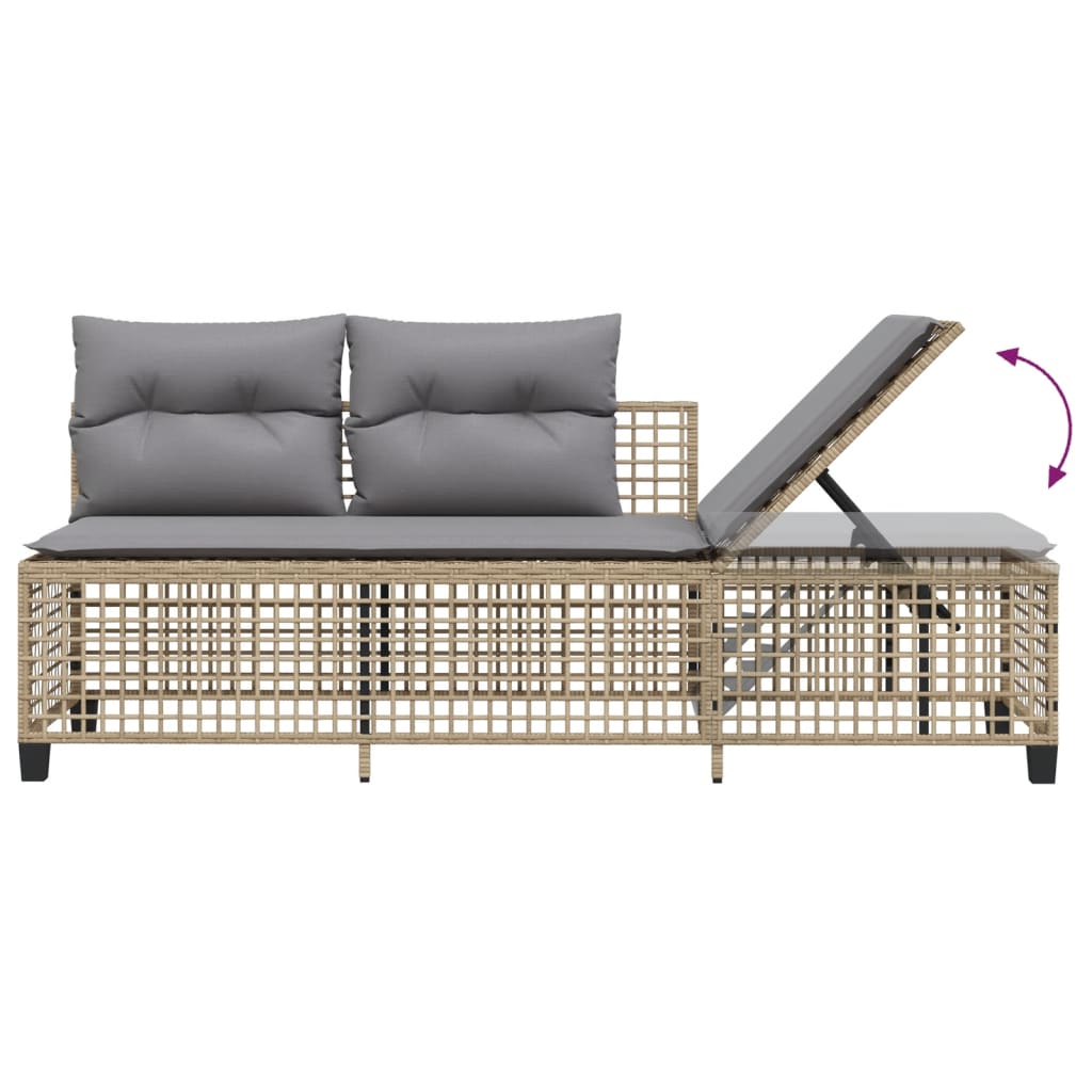 3-delige Loungeset met kussens poly rattan gemengd beige is nu te koop bij PeponiXL, paradijselijk wonen!