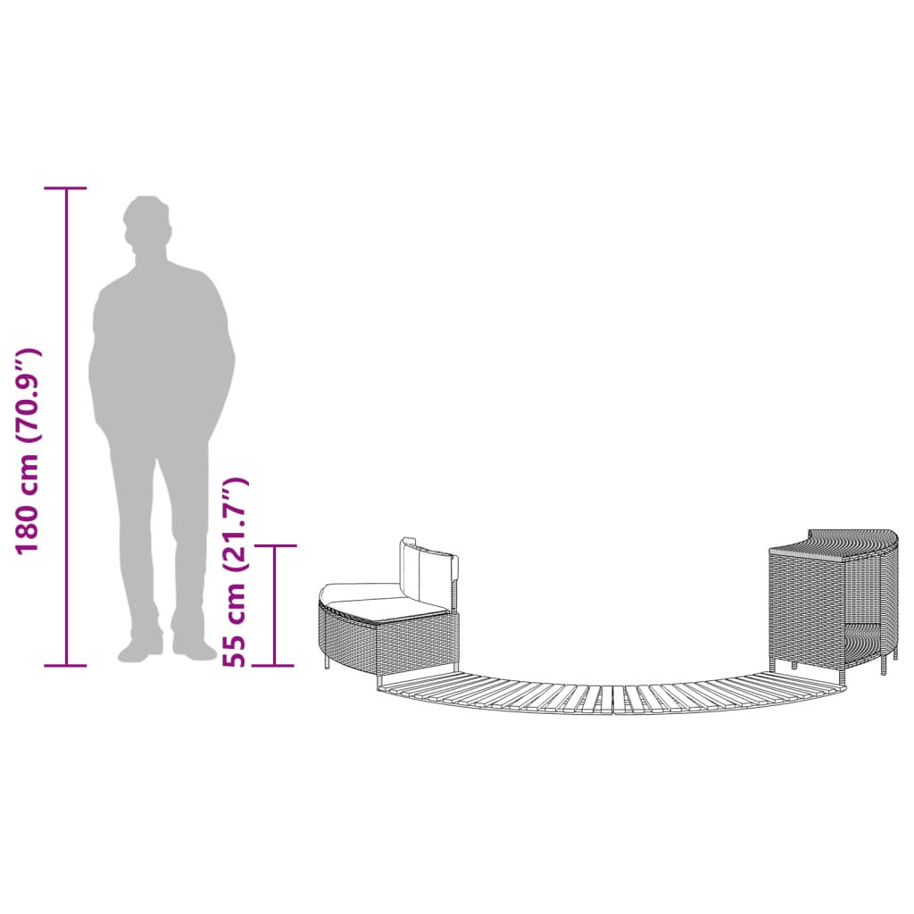 Hottub-ombouw poly rattan en massief acaciahout zwart is nu te koop bij PeponiXL, paradijselijk wonen!