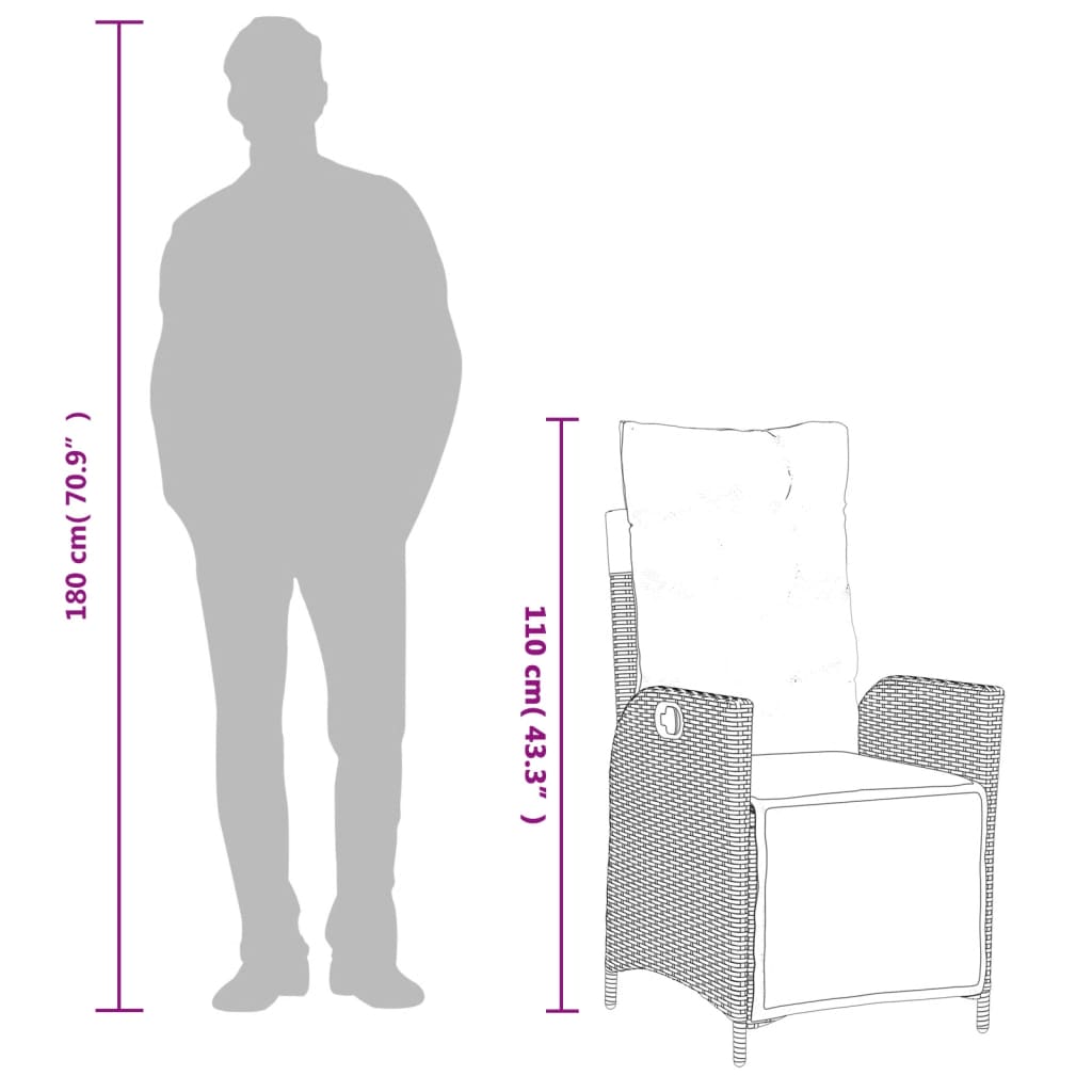 7-delige Tuinset met kussens poly rattan grijs is nu te koop bij PeponiXL, paradijselijk wonen!