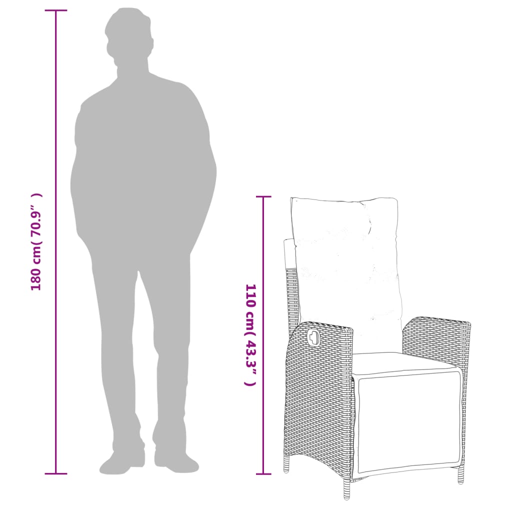 7-delige Tuinset met kussens poly rattan grijs is nu te koop bij PeponiXL, paradijselijk wonen!