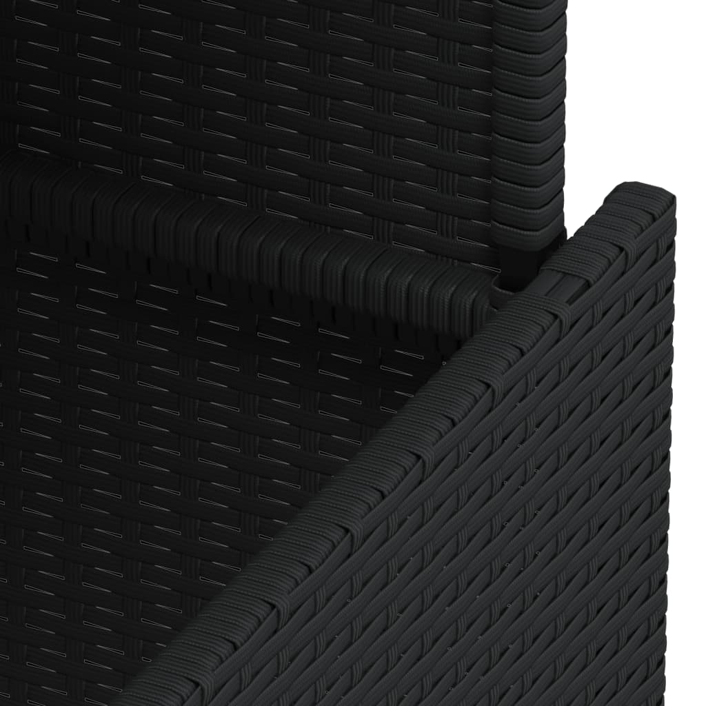 Tuintafel 100x55x73 cm poly rattan en acaciahout zwart is nu te koop bij PeponiXL, paradijselijk wonen!