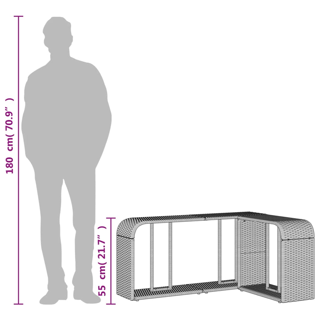 Opbergplanken 2 st. Zwart Poly Rattan is nu te koop bij PeponiXL, paradijselijk wonen!