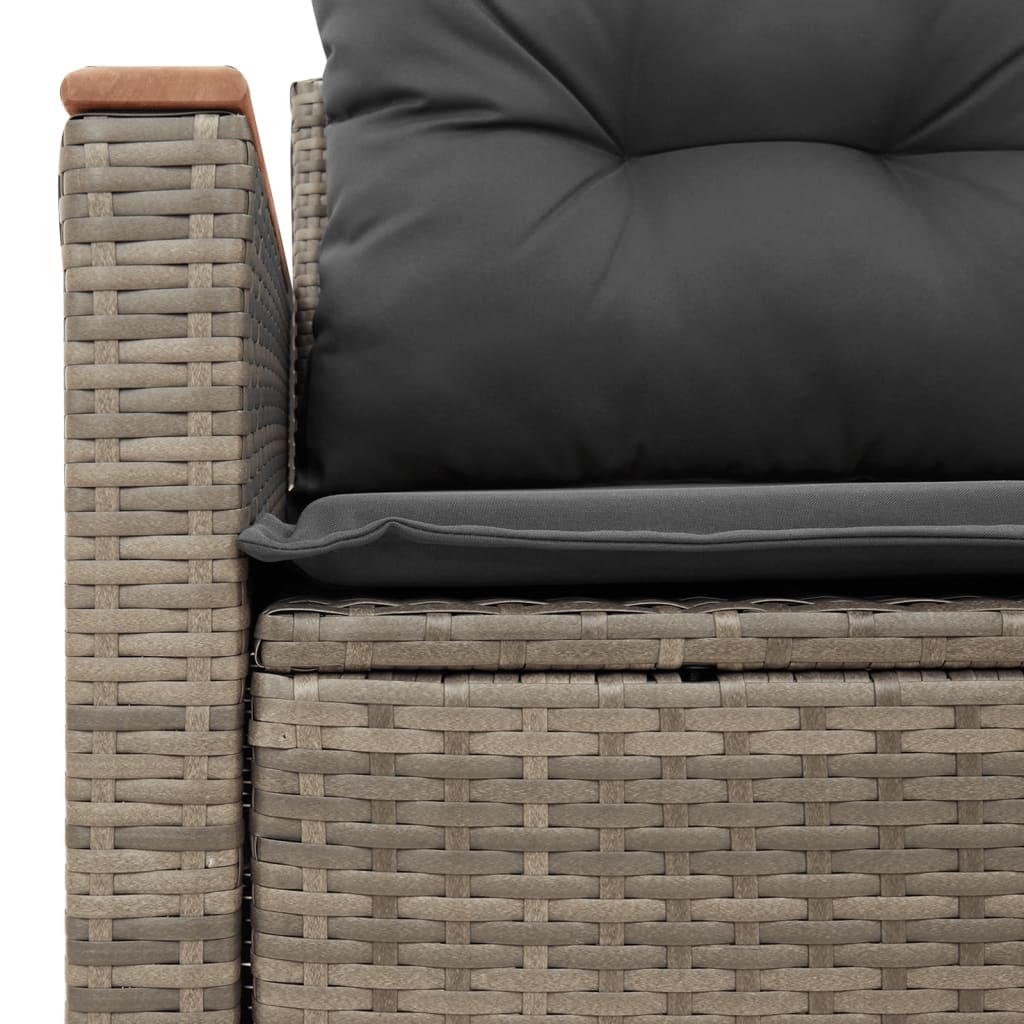 Tuinbank 2-zits met kussens poly rattan grijs is nu te koop bij PeponiXL, paradijselijk wonen!