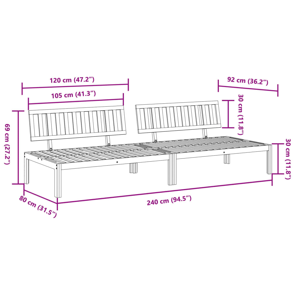 Tuinmiddenbanken 2 st pallet massief acaciahout is nu te koop bij PeponiXL, paradijselijk wonen!