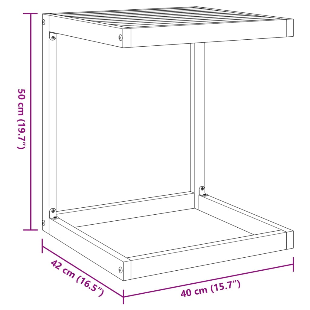 Bijzettafel C-vormig 42x40x50 cm massief acaciahout is nu te koop bij PeponiXL, paradijselijk wonen!
