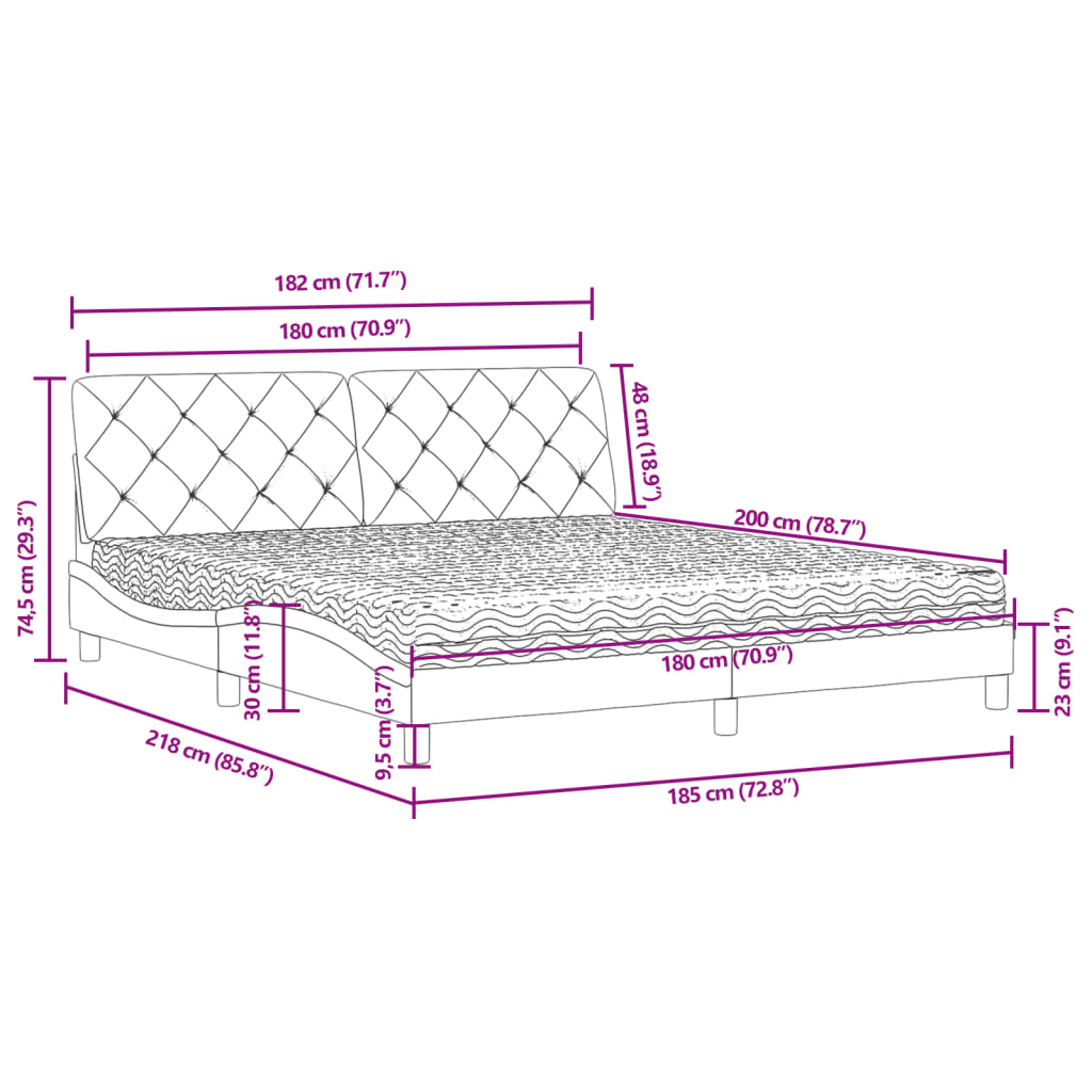 Bed met matras fluweel donkergrijs 180x200 cm is nu te koop bij PeponiXL, paradijselijk wonen!