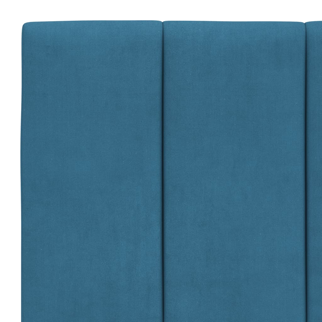 Bedframe met LED zonder matras "Hanko" fluweel blauw 100x200 cm is nu te koop bij PeponiXL, paradijselijk wonen!