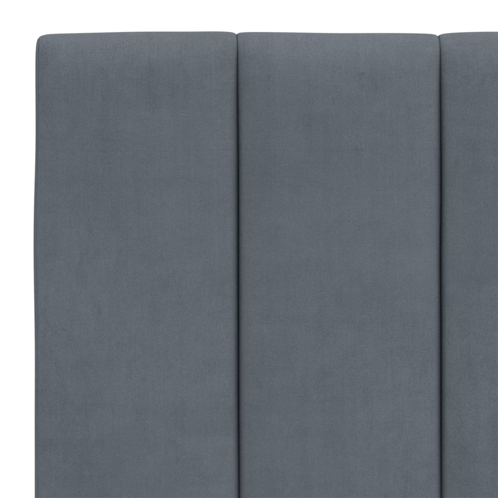 Bedframe met LED zonder matras "Hanko" fluweel donkergrijs 140x200 cm is nu te koop bij PeponiXL, paradijselijk wonen!