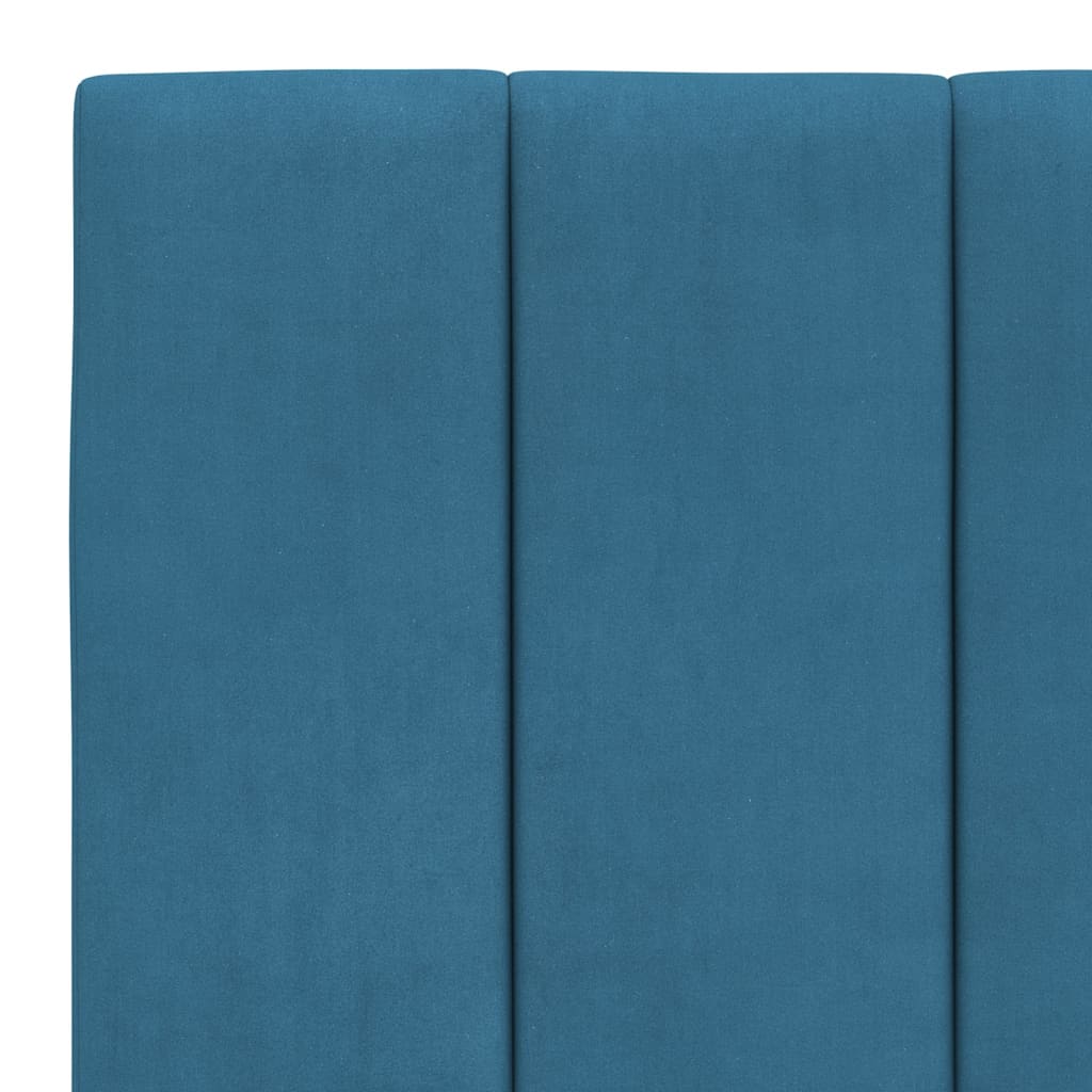Bedframe met LED zonder matras "Hanko" fluweel blauw 180x200 cm is nu te koop bij PeponiXL, paradijselijk wonen!