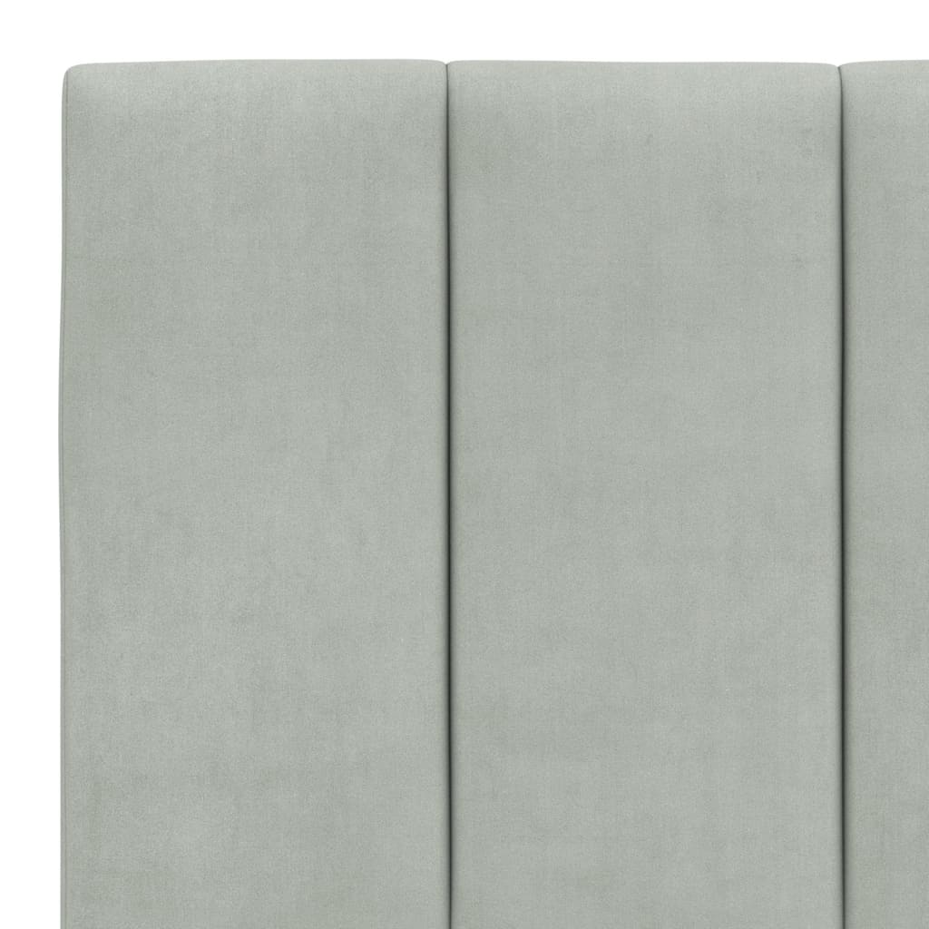Bedframe met LED zonder matras "Hanko" fluweel lichtgrijs 200x200 cm is nu te koop bij PeponiXL, paradijselijk wonen!