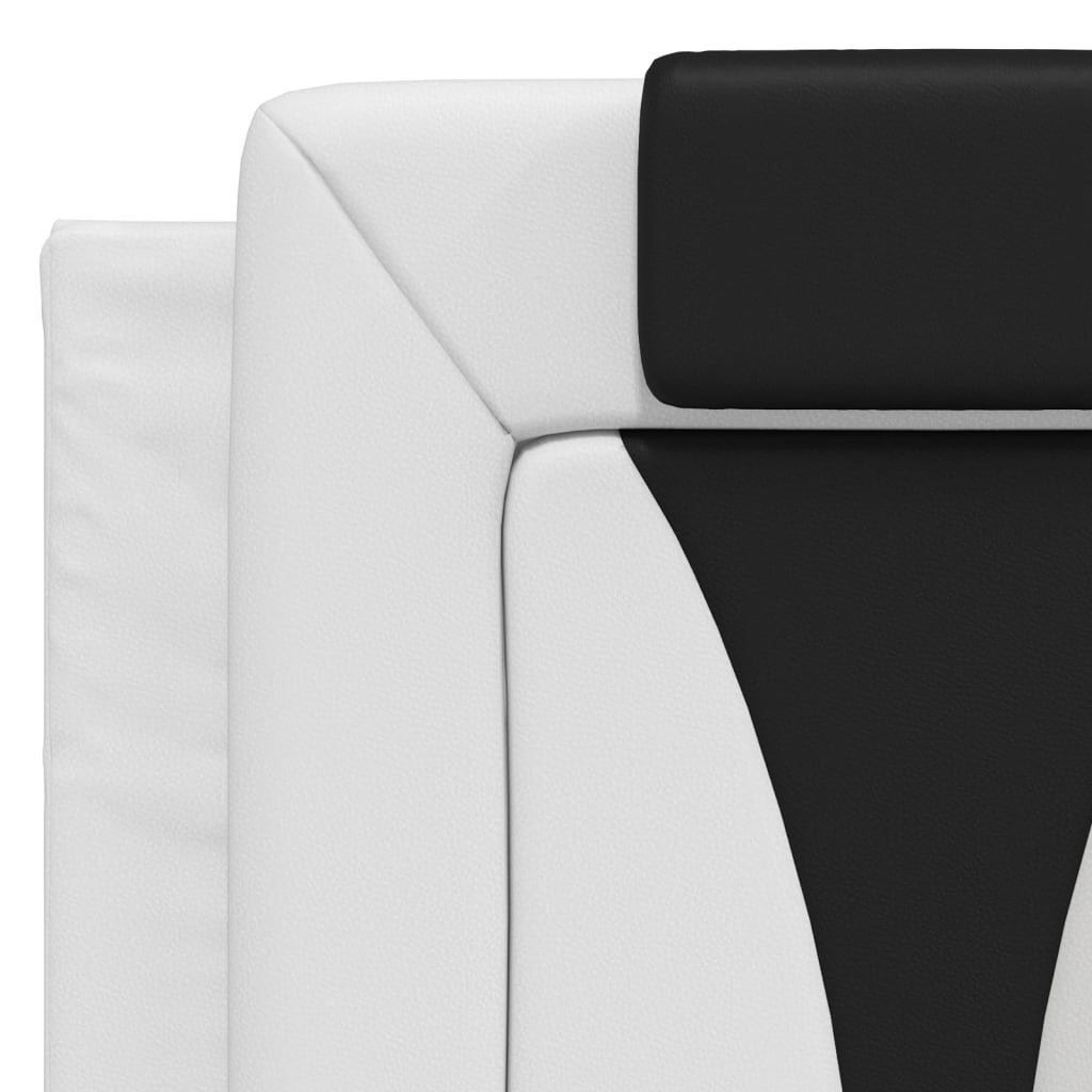 Bedframe met LED-verlichting kunstleer wit en zwart 140x200 cm is nu te koop bij PeponiXL, paradijselijk wonen!
