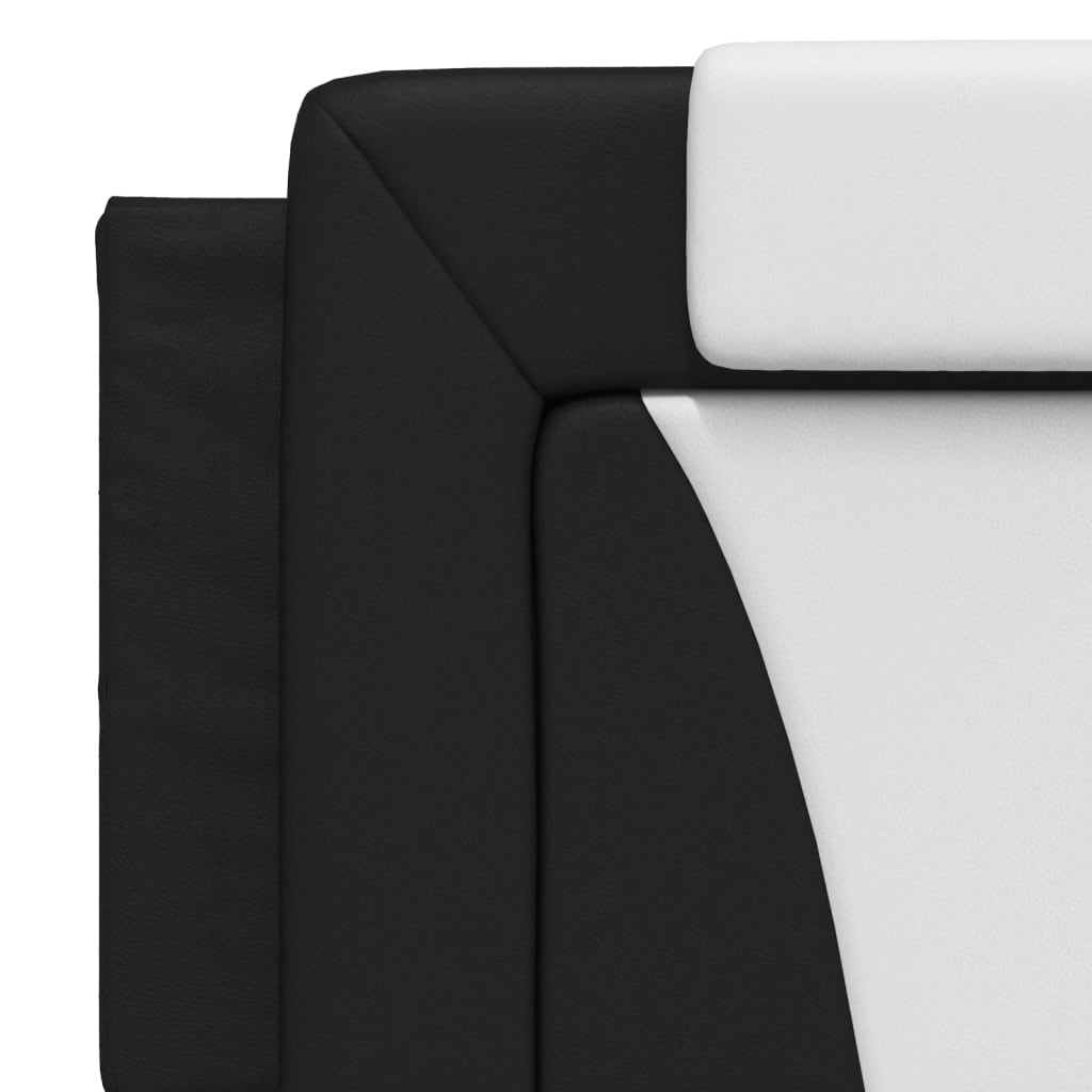Bedframe "Viana" met LED zonder matras zwart en wit 160x200 cm is nu te koop bij PeponiXL, paradijselijk wonen!