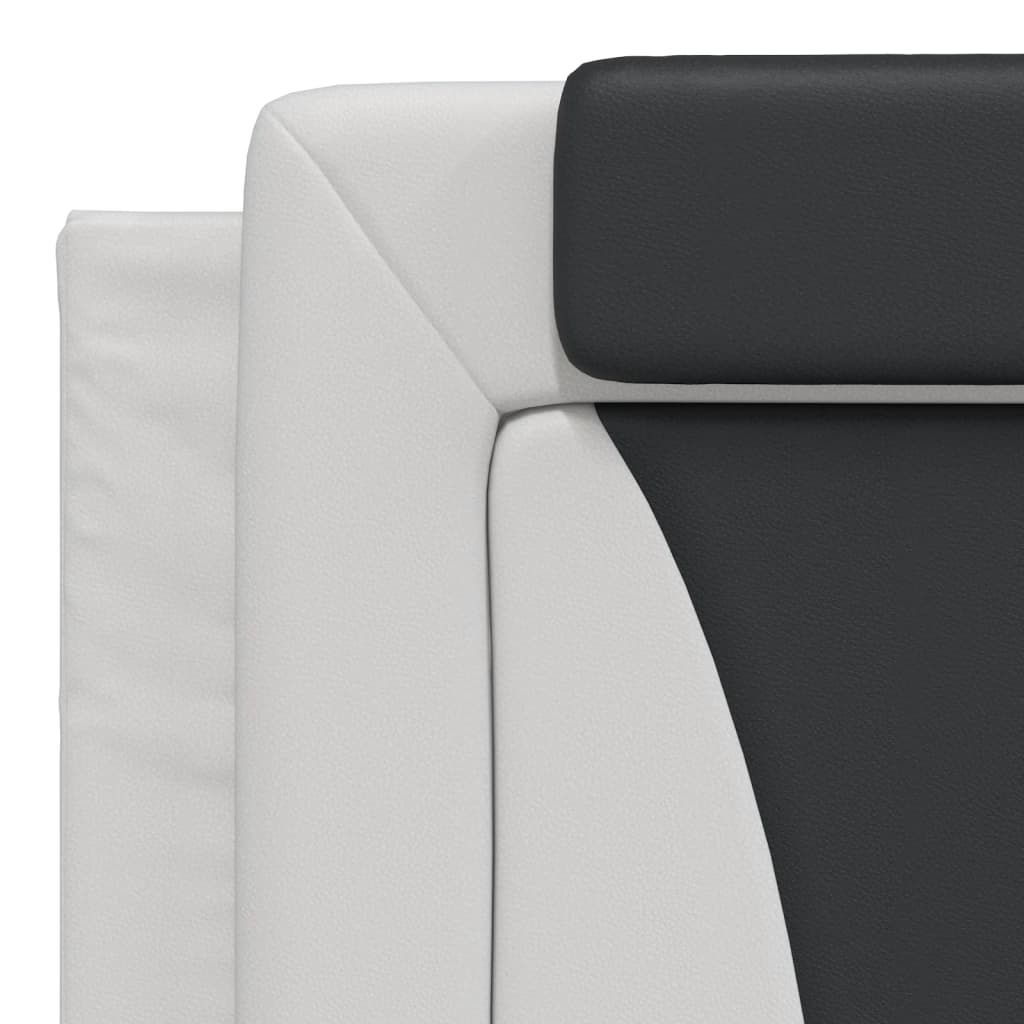 Bedframe "Viana" met LED zonder matras wit en zwart 180x200 cm is nu te koop bij PeponiXL, paradijselijk wonen!