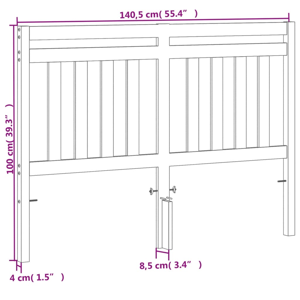 Hoofdbord 135 cm massief grenenhout wasbruin is nu te koop bij PeponiXL, paradijselijk wonen!