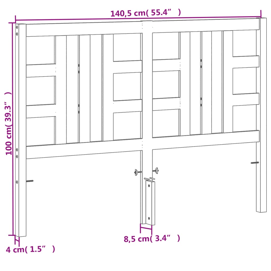 Hoofdbord 135 cm massief grenenhout wasbruin is nu te koop bij PeponiXL, paradijselijk wonen!