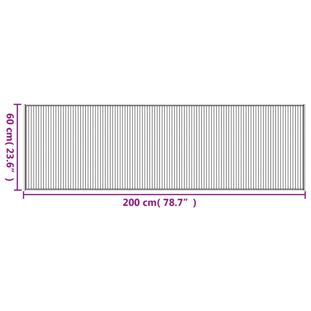 Vloerkleed rechthoekig 60x200 cm bamboe zwart is nu te koop bij PeponiXL, paradijselijk wonen!