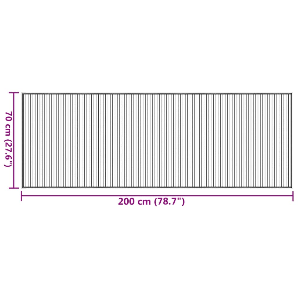 Vloerkleed rechthoekig 70x200 cm bamboe grijs is nu te koop bij PeponiXL, paradijselijk wonen!