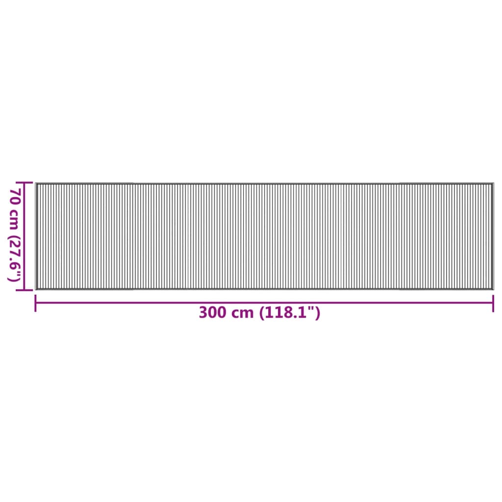 Vloerkleed rechthoekig 70x300 cm bamboe zwart is nu te koop bij PeponiXL, paradijselijk wonen!