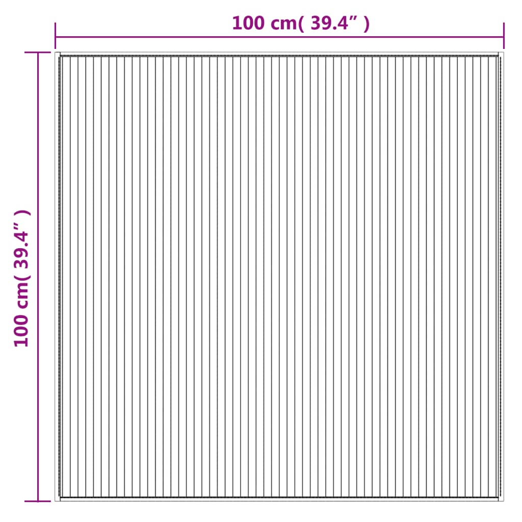 Vloerkleed vierkant 100x100 cm bamboe grijs is nu te koop bij PeponiXL, paradijselijk wonen!