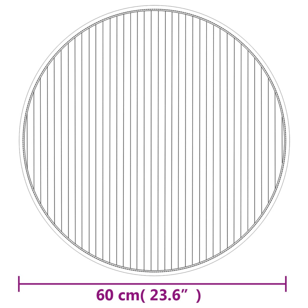 Vloerkleed rond 60 cm bamboe lichtnaturel is nu te koop bij PeponiXL, paradijselijk wonen!