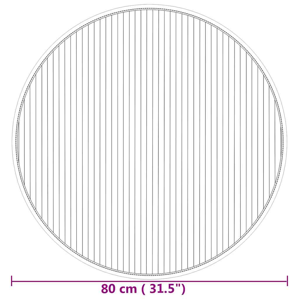 Vloerkleed rond 80 cm bamboe naturel is nu te koop bij PeponiXL, paradijselijk wonen!