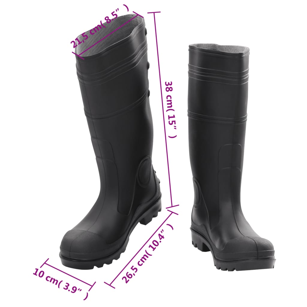 Regenlaarzen maat 39 PVC zwart is nu te koop bij PeponiXL, paradijselijk wonen!