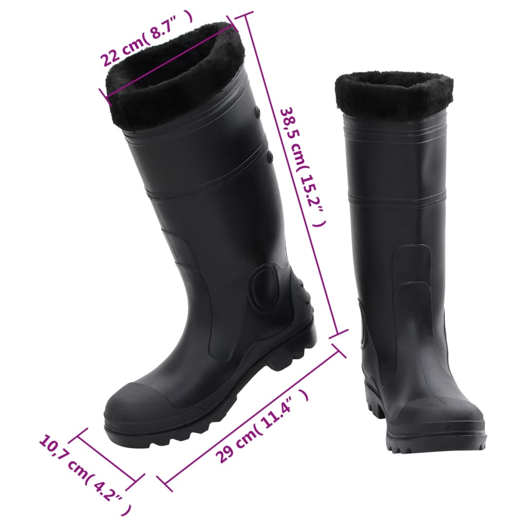 Regenlaarzen met verwijderbare sokken maat 42 PVC zwart is nu te koop bij PeponiXL, paradijselijk wonen!