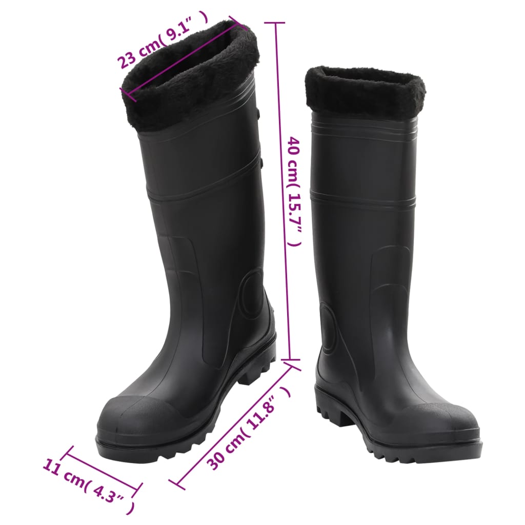 Regenlaarzen met verwijderbare sokken maat 44 PVC zwart is nu te koop bij PeponiXL, paradijselijk wonen!