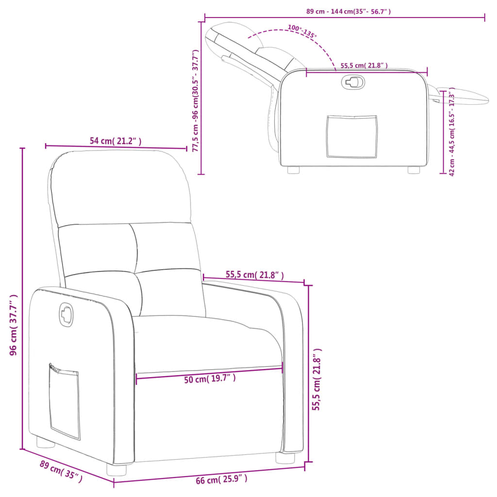 Fauteuil verstelbaar stof taupe is nu te koop bij PeponiXL, paradijselijk wonen!