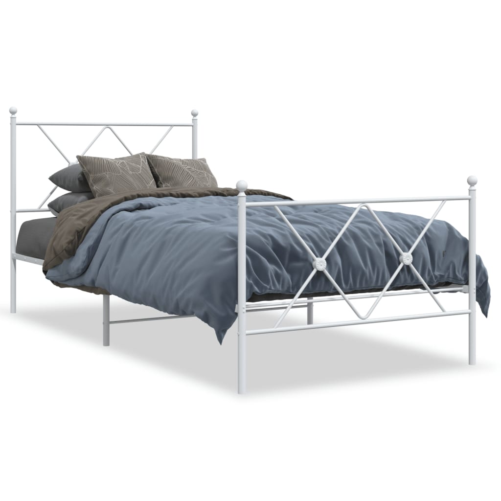 vidaXL - Bed frame met hoofd- en voeteneinde - Zwart - Metaal - 90x200 cm | Leen Bakker vidaXL - Bed frame met hoofd- en voeteneinde - Zwart - Metaal - 90x200 cm | Leen Bakker
