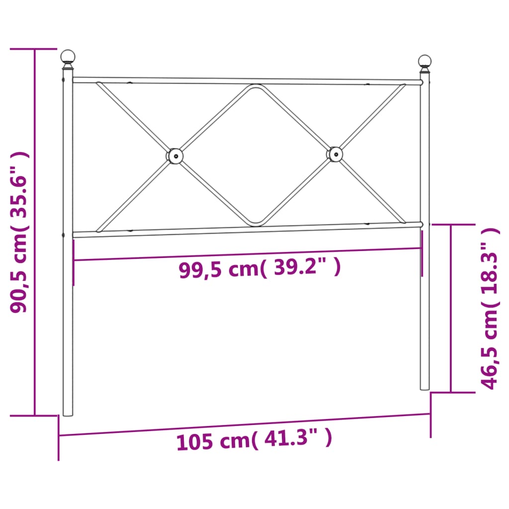 Vervangend hoofdbord 100 cm metaal wit is nu te koop bij PeponiXL, paradijselijk wonen!