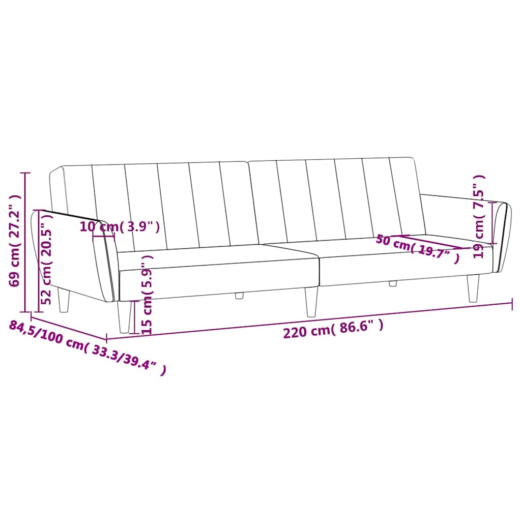 Slaapbank 2-zits fluweel geel is nu te koop bij PeponiXL, paradijselijk wonen!