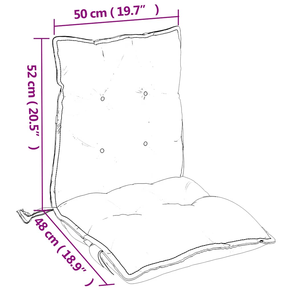 Stoelkussens 6 st lage rug oxford stof zwart is nu te koop bij PeponiXL, paradijselijk wonen!