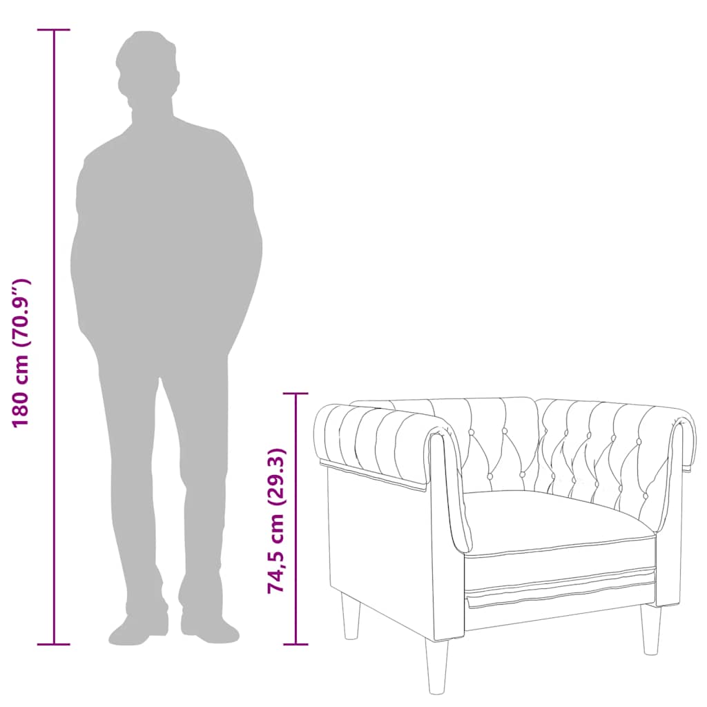 Fauteuil Chesterfield-stijl stof donkergrijs is nu te koop bij PeponiXL, paradijselijk wonen!