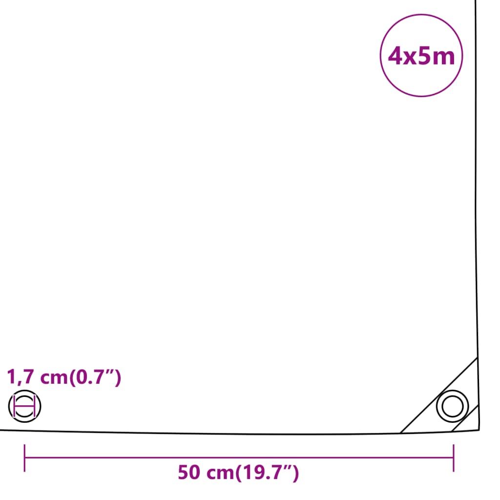 Dekzeil 650 g/m² 4x5 m antracietkleurig is nu te koop bij PeponiXL, paradijselijk wonen!