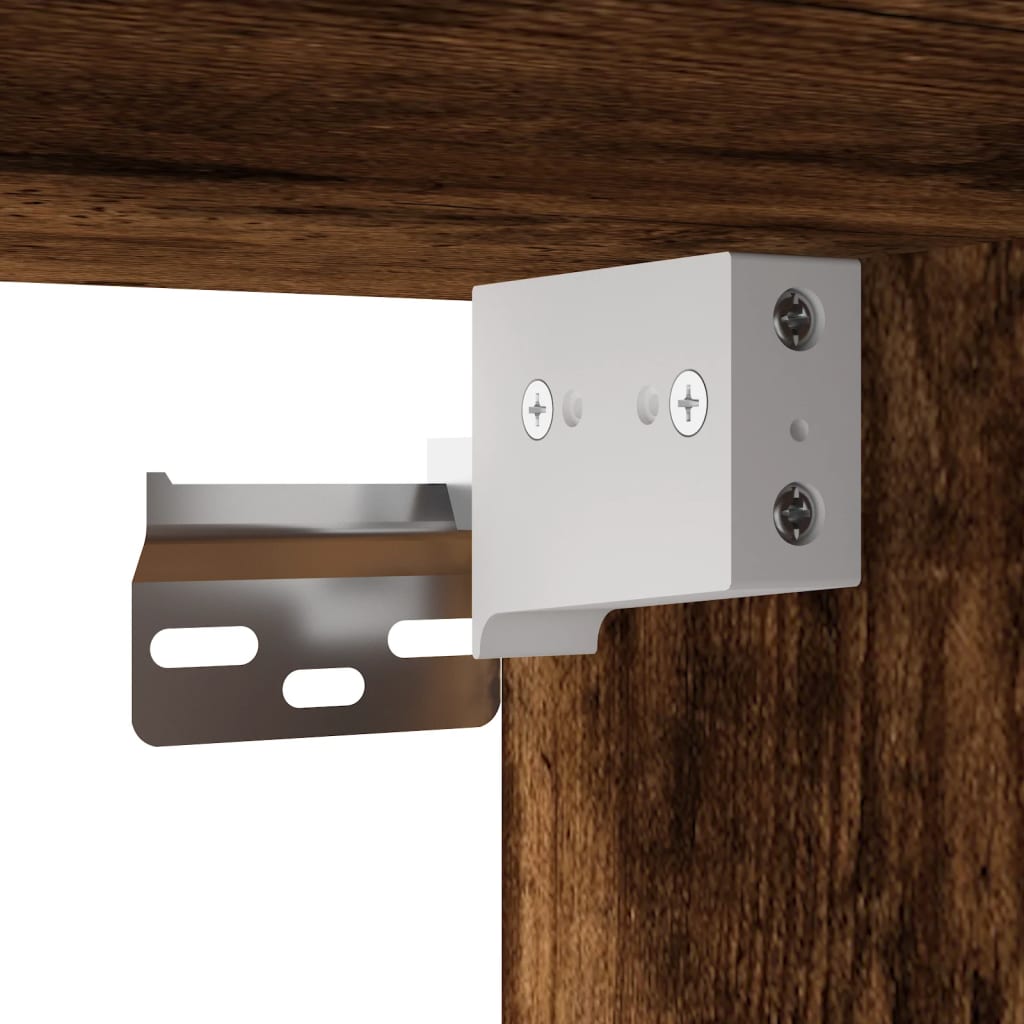 4-delige Badkamermeubelset bewerkt hout gerookt eikenkleurig is nu te koop bij PeponiXL, paradijselijk wonen!