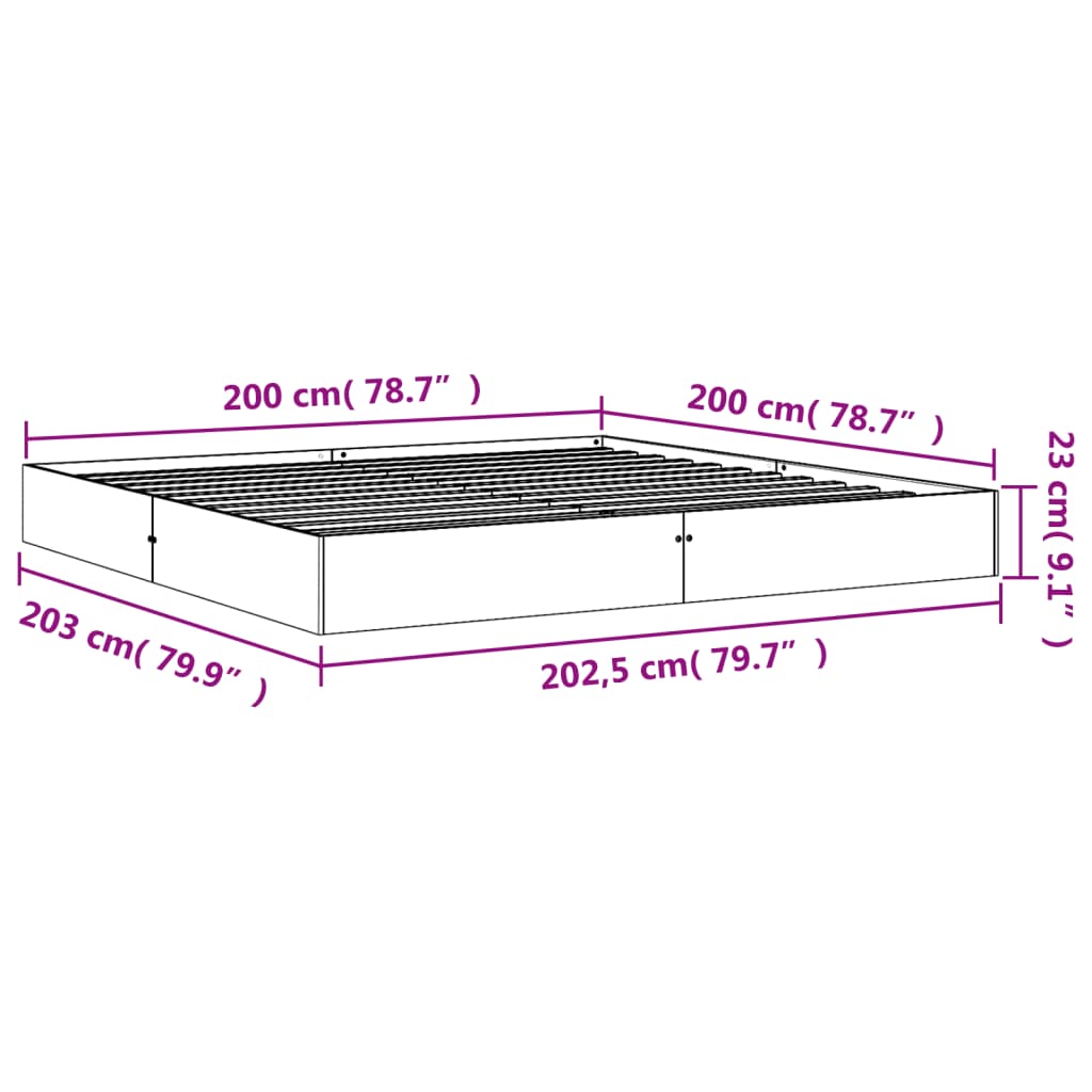 Bedframe zonder matras massief grenenhout wasbruin 200x200 cm is nu te koop bij PeponiXL, paradijselijk wonen!