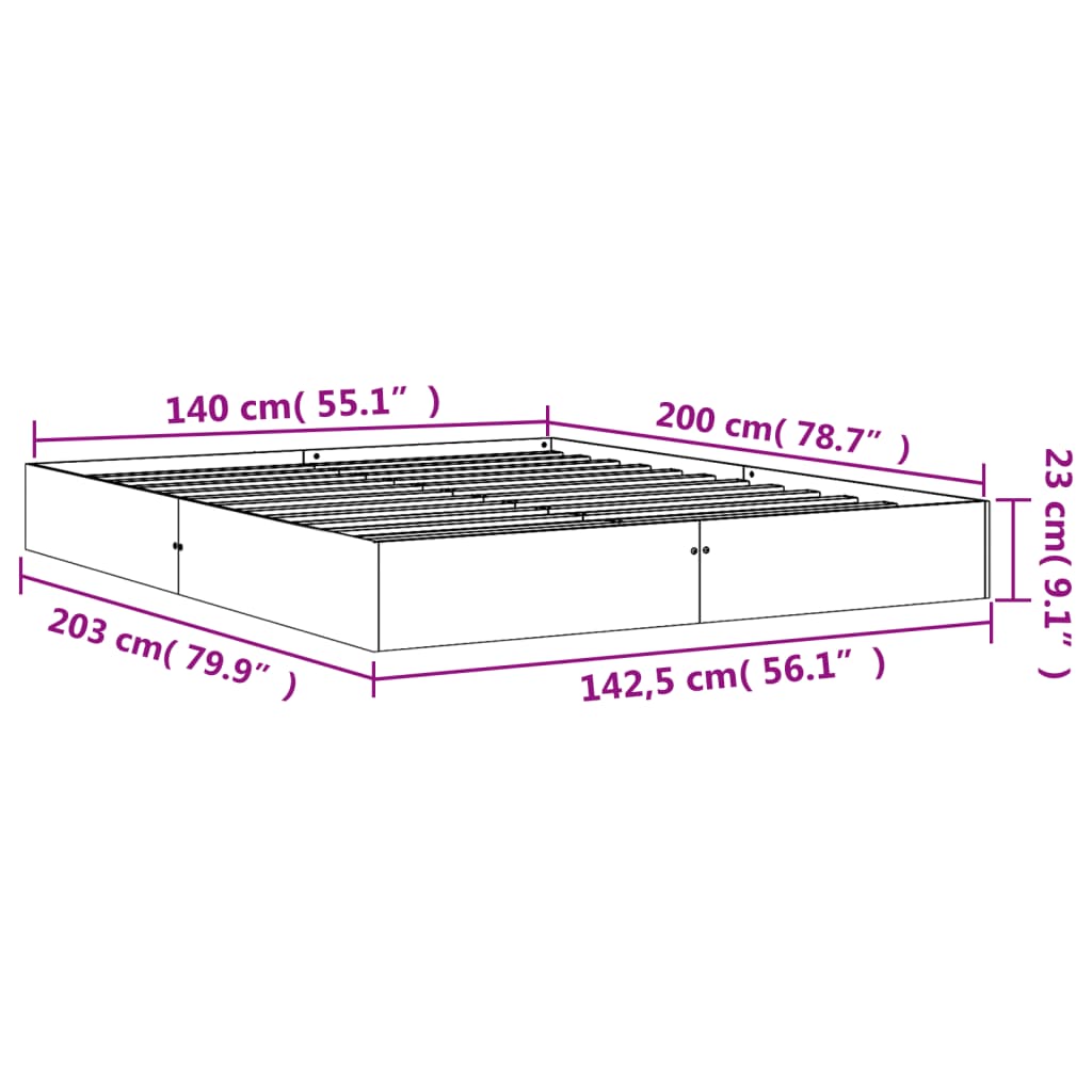 Bedframe zonder matras massief grenenhout wasbruin 140x200 cm is nu te koop bij PeponiXL, paradijselijk wonen!