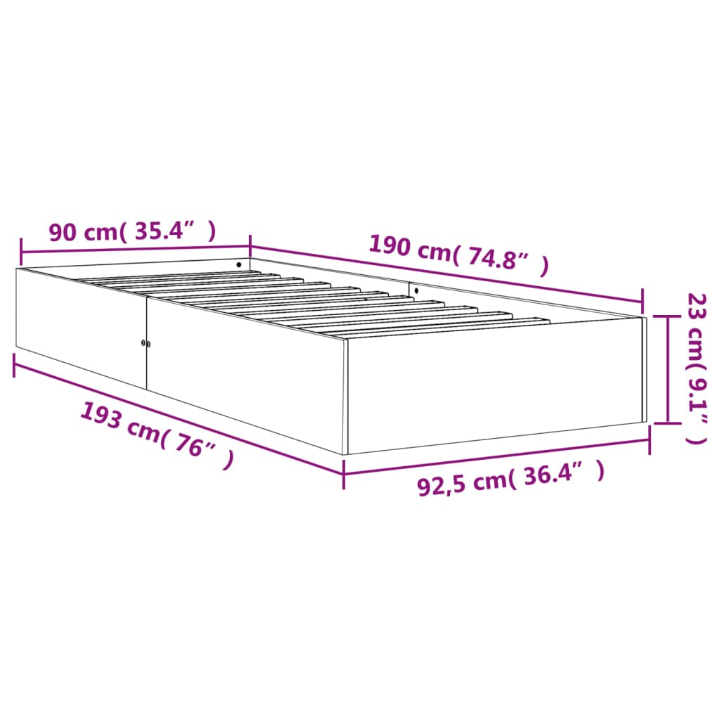 Bedframe zonder matras massief grenenhout wasbruin 90x190 cm is nu te koop bij PeponiXL, paradijselijk wonen!