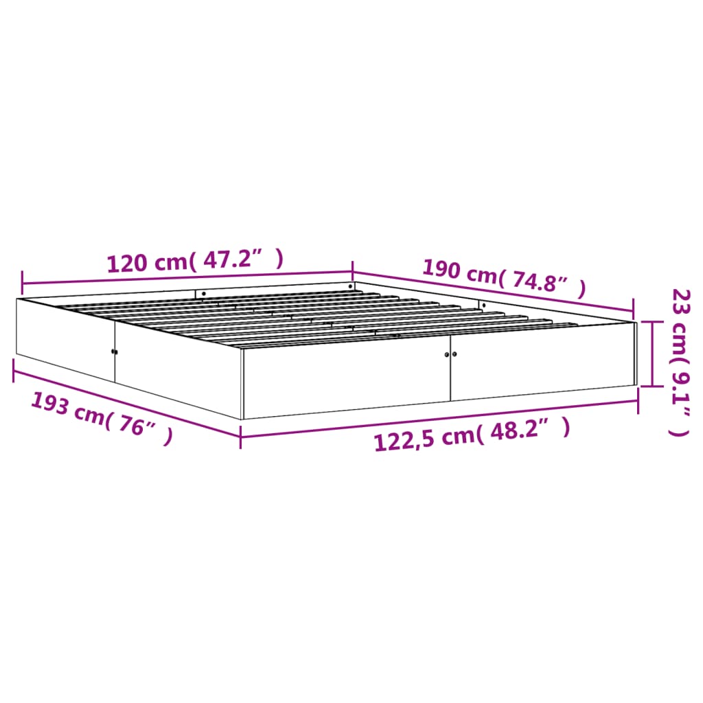Bedframe zonder matras massief grenenhout wasbruin 120x190 cm is nu te koop bij PeponiXL, paradijselijk wonen!