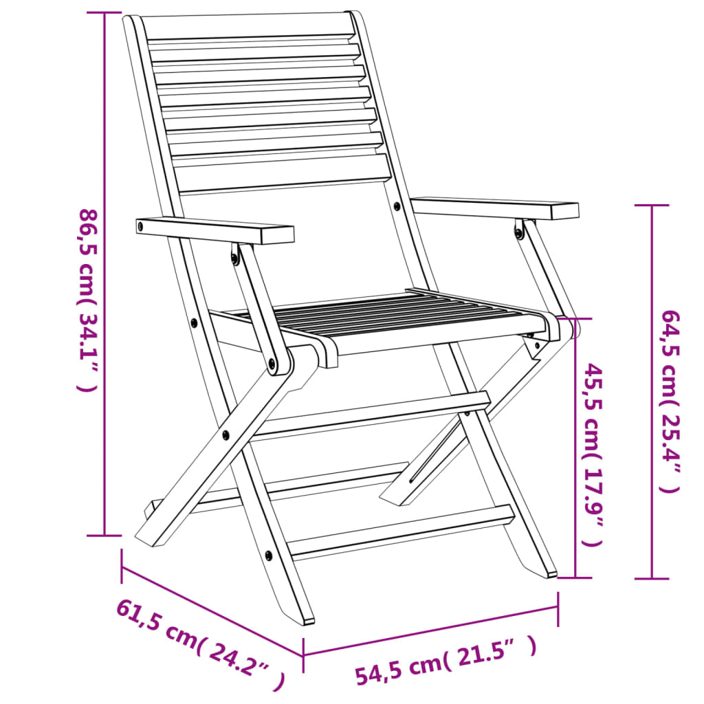 Tuinstoelen 6 st inklapbaar 54,5x61,5x86,5 cm acaciahout is nu te koop bij PeponiXL, paradijselijk wonen!